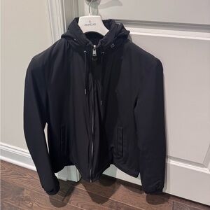 Sandro hooded zip-front tech jacket